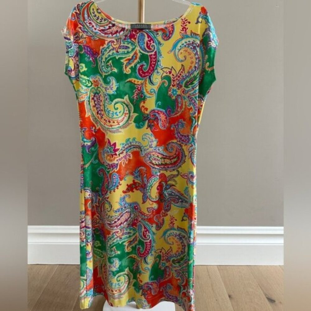 Lauren Ralph Lauren Paisley Sheath Dress Multicolor Small